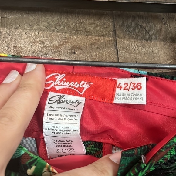 Shinesty mens Christmas Tree Camo Dress Pants Size 42/36 - Picture 2 of 3